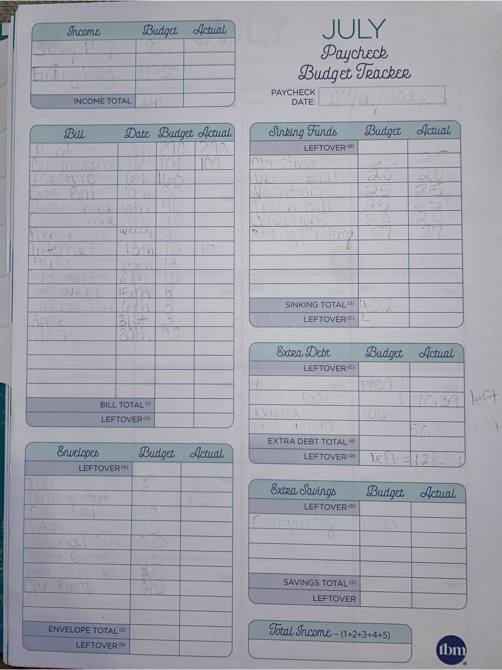 Full size budget by paycheck tbm budget spiral note book - Picture 14 of 15